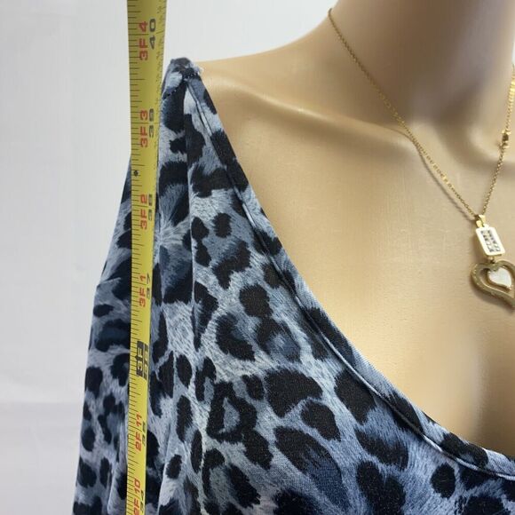 Jollie Lovin Woman's Short Sleeve Swing Dress Size 5X Leopard Print Blue Pockets - Picture 6 of 16